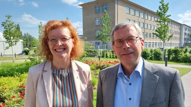 Sprecher-DiP-Konsortium Dr. C. Rasche (Fraunhofer CBP) u. Prof. Dr. K. Pillen (MLU), Foto: Anne-K. Beck